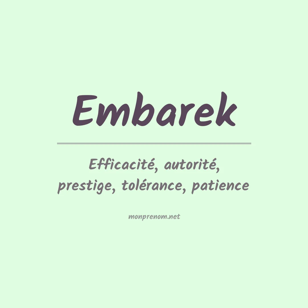 Signification du Prénom Embarek Signification du Prénom Embarek