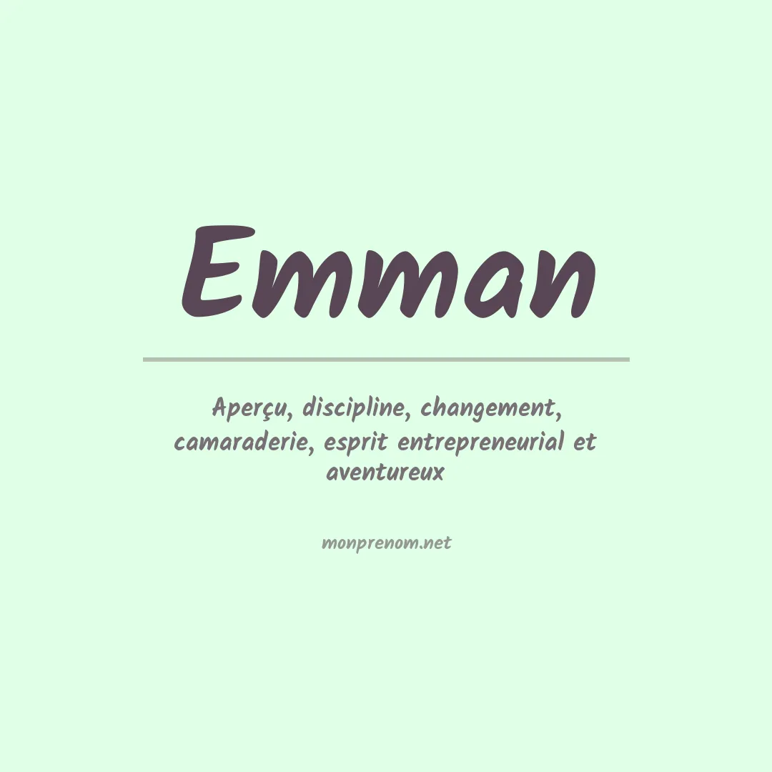 Signification du Prénom Emman Signification du Prénom Emman