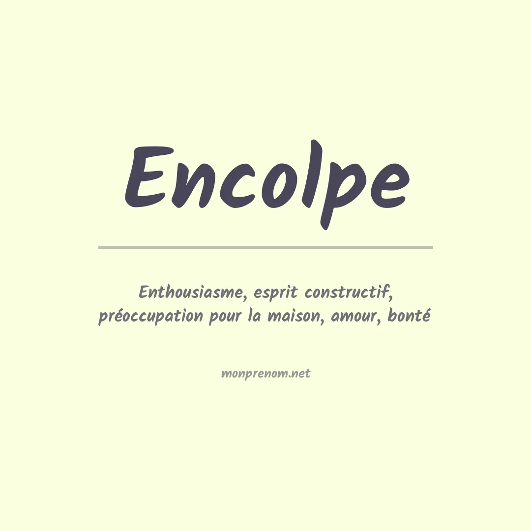 Signification du Prénom Encolpe Signification du Prénom Encolpe