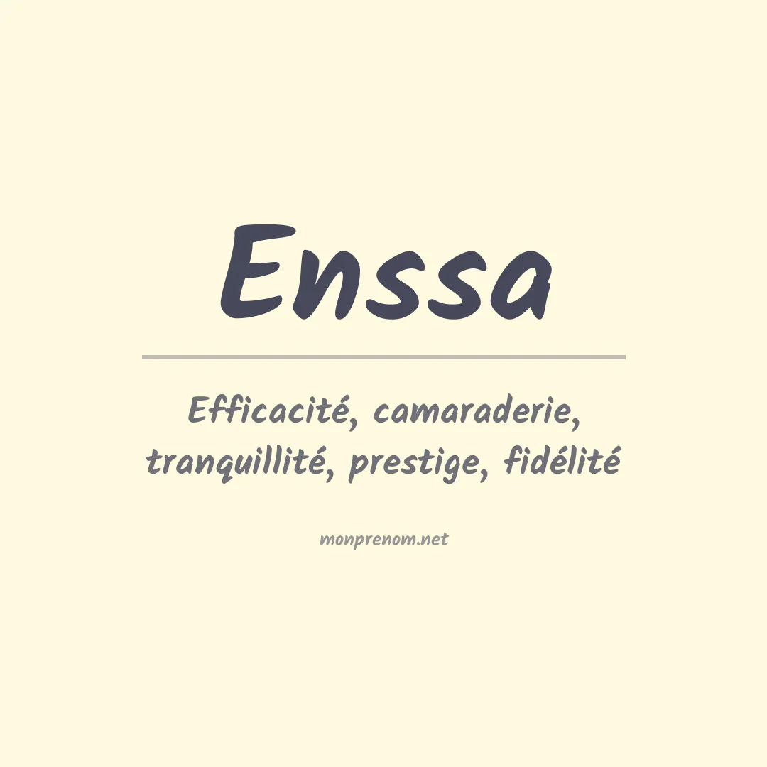 Signification du Prénom Enssa Signification du Prénom Enssa