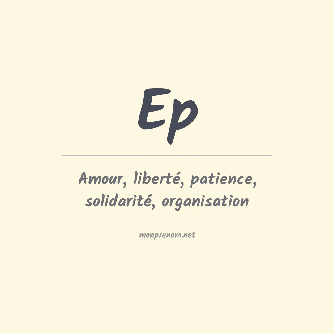 Signification du Prénom Ep Signification du Prénom Ep