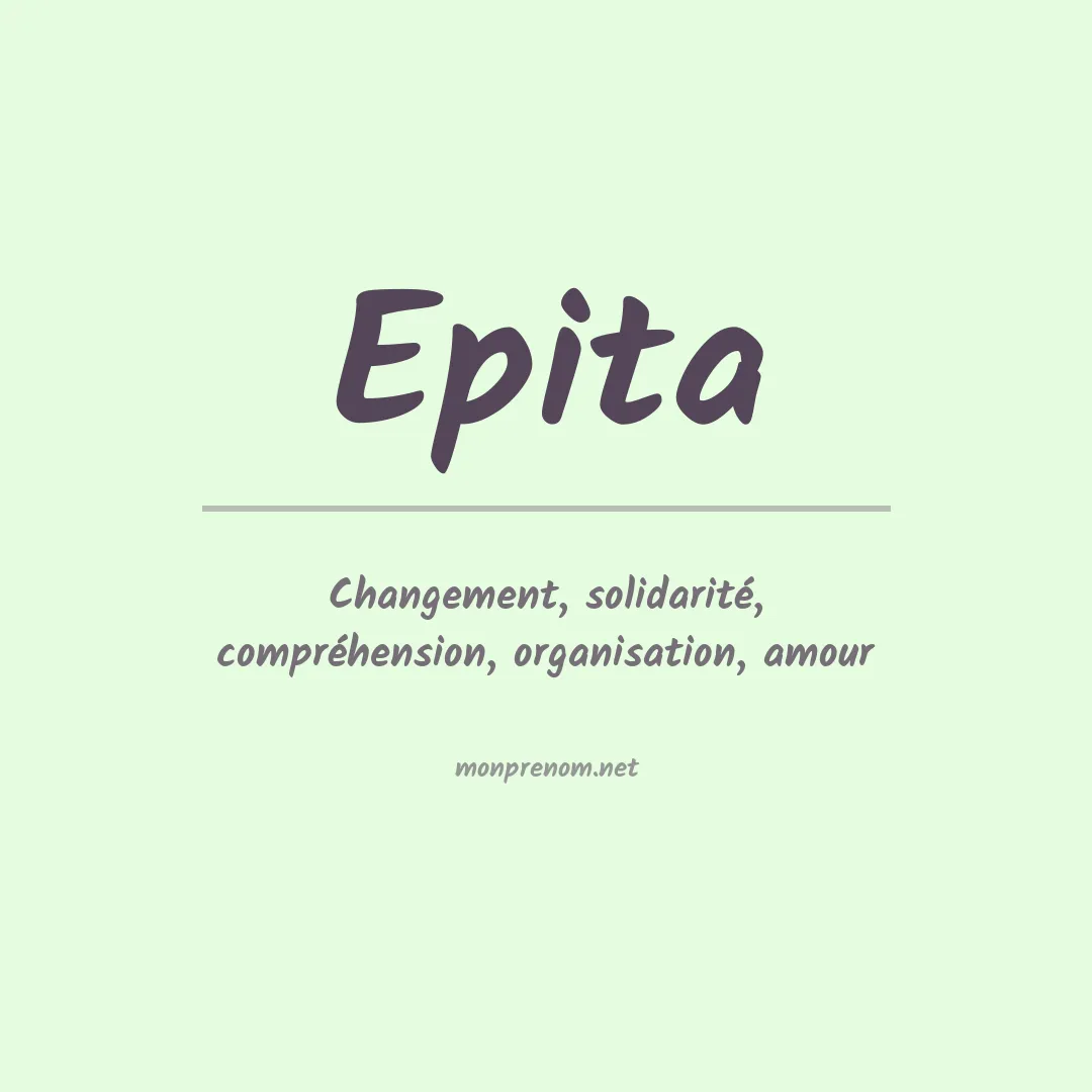 Signification du Prénom Epita
