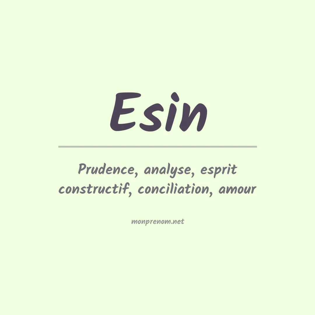 Signification du Prénom Esin Signification du Prénom Esin