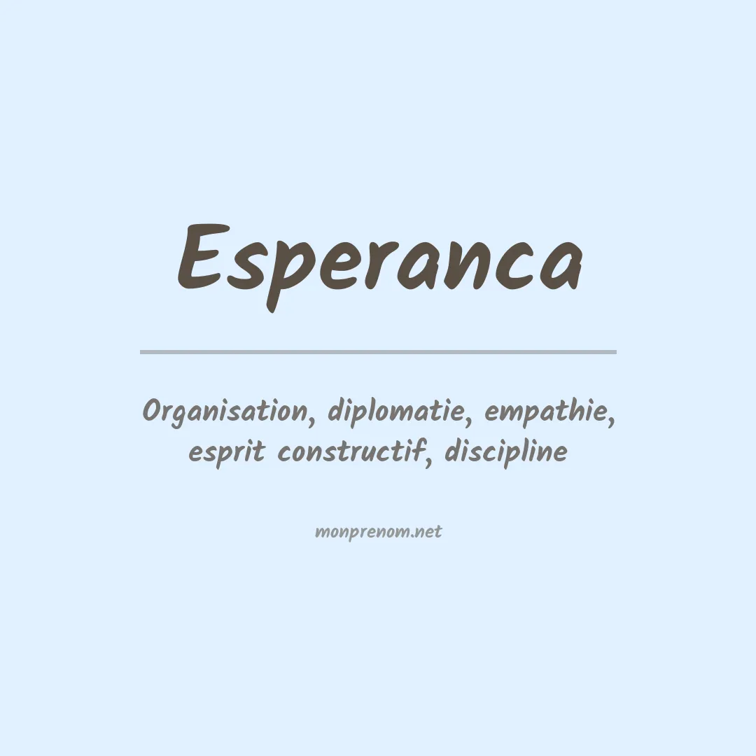 Signification du Prénom Esperanca