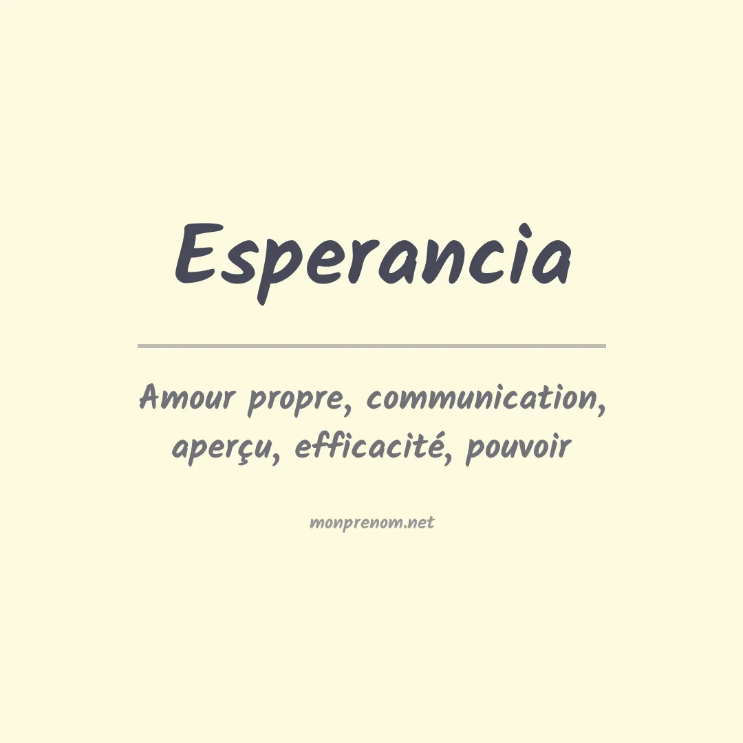 Signification du Prénom Esperancia
