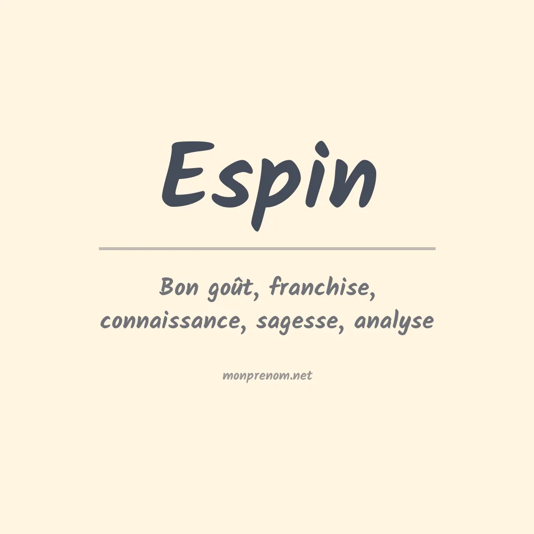 Signification du Prénom Espin