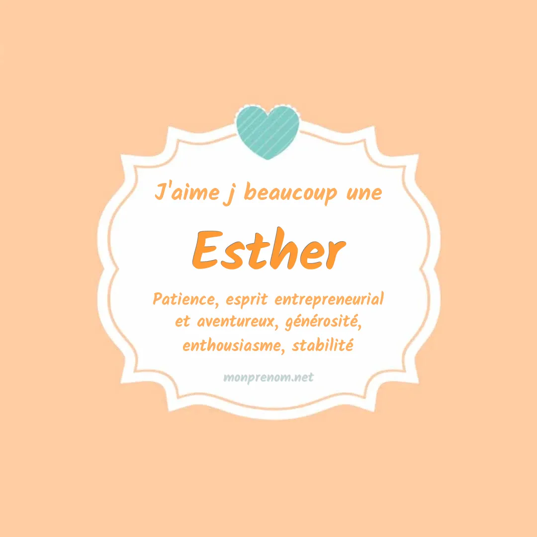 Signification du Pr nom Esther