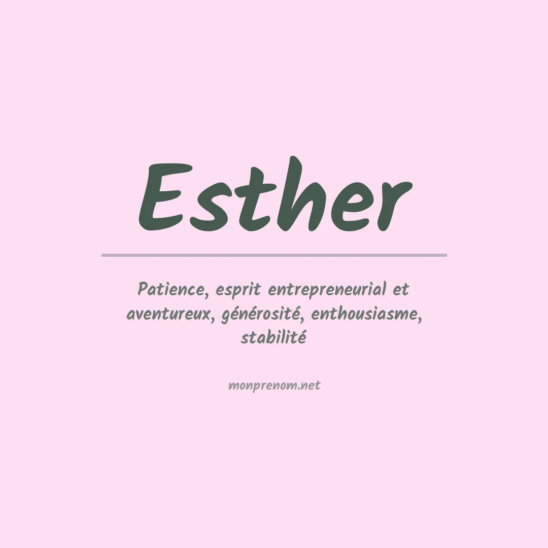 Signification du Prénom Esther