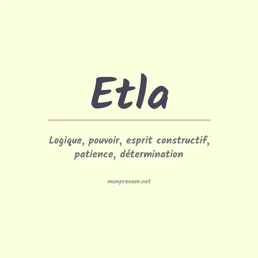 Signification du Prénom Etla