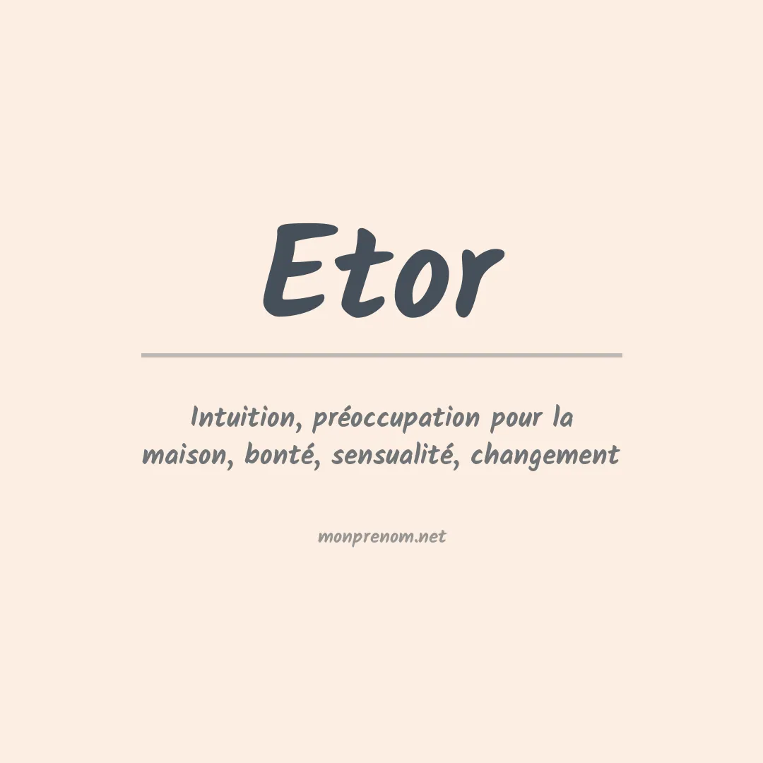 Signification du Prénom Etor Signification du Prénom Etor