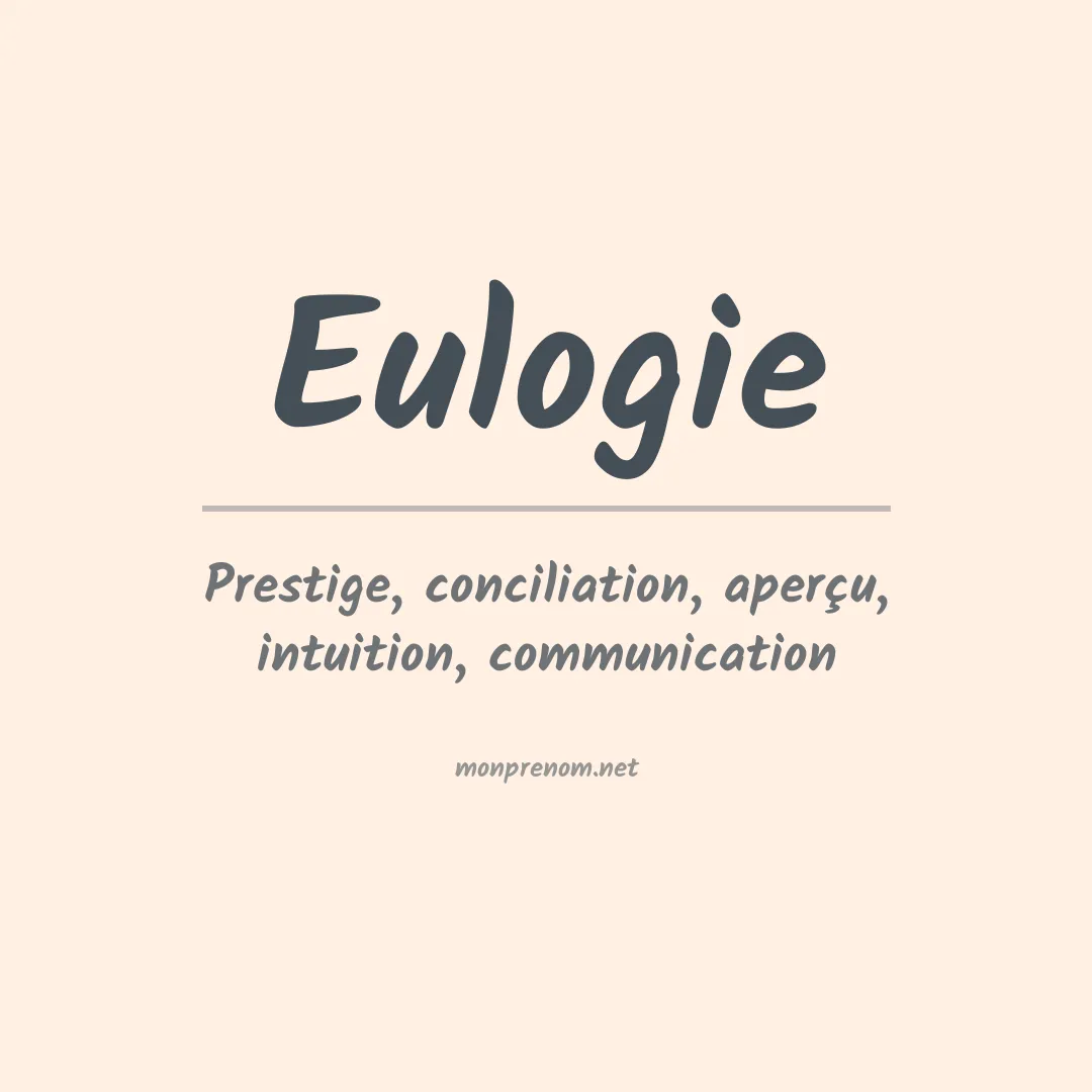 Signification du Prénom Eulogie Signification du Prénom Eulogie