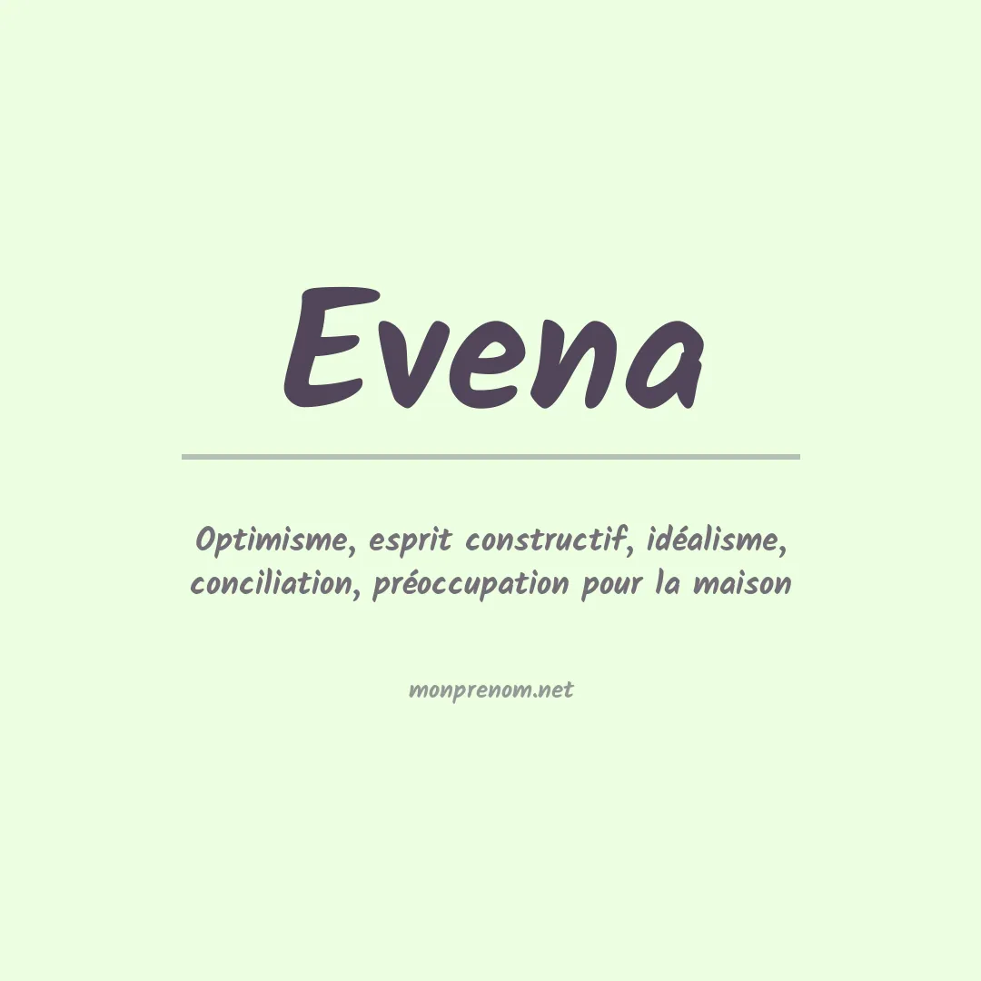 Signification du Prénom Evena Signification du Prénom Evena
