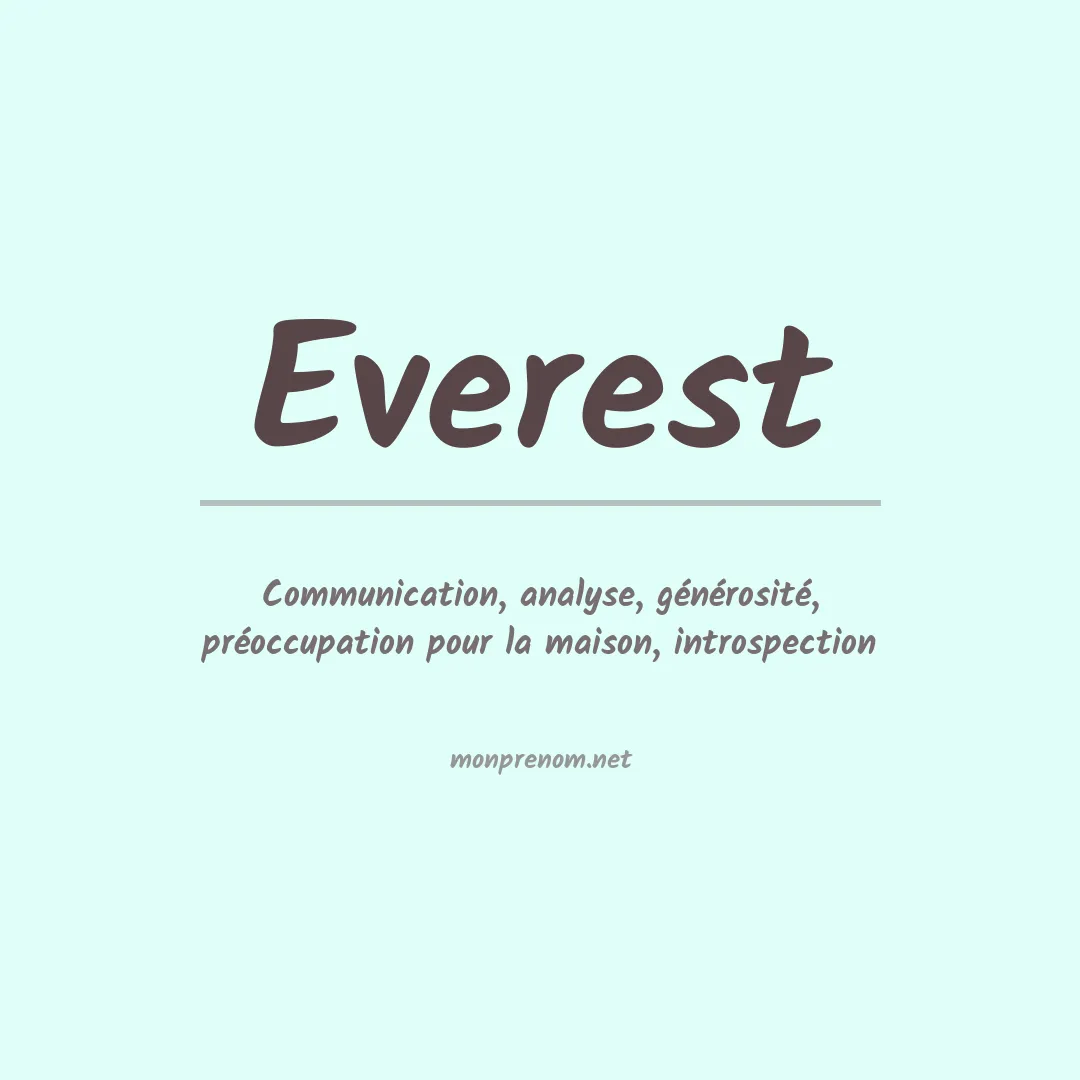 Signification du Prénom Everest