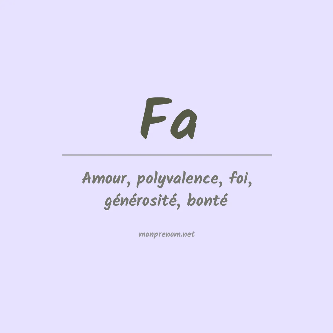 Signification du Prénom Fa Signification du Prénom Fa