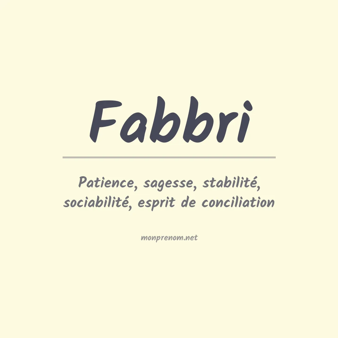 Signification du Prénom Fabbri