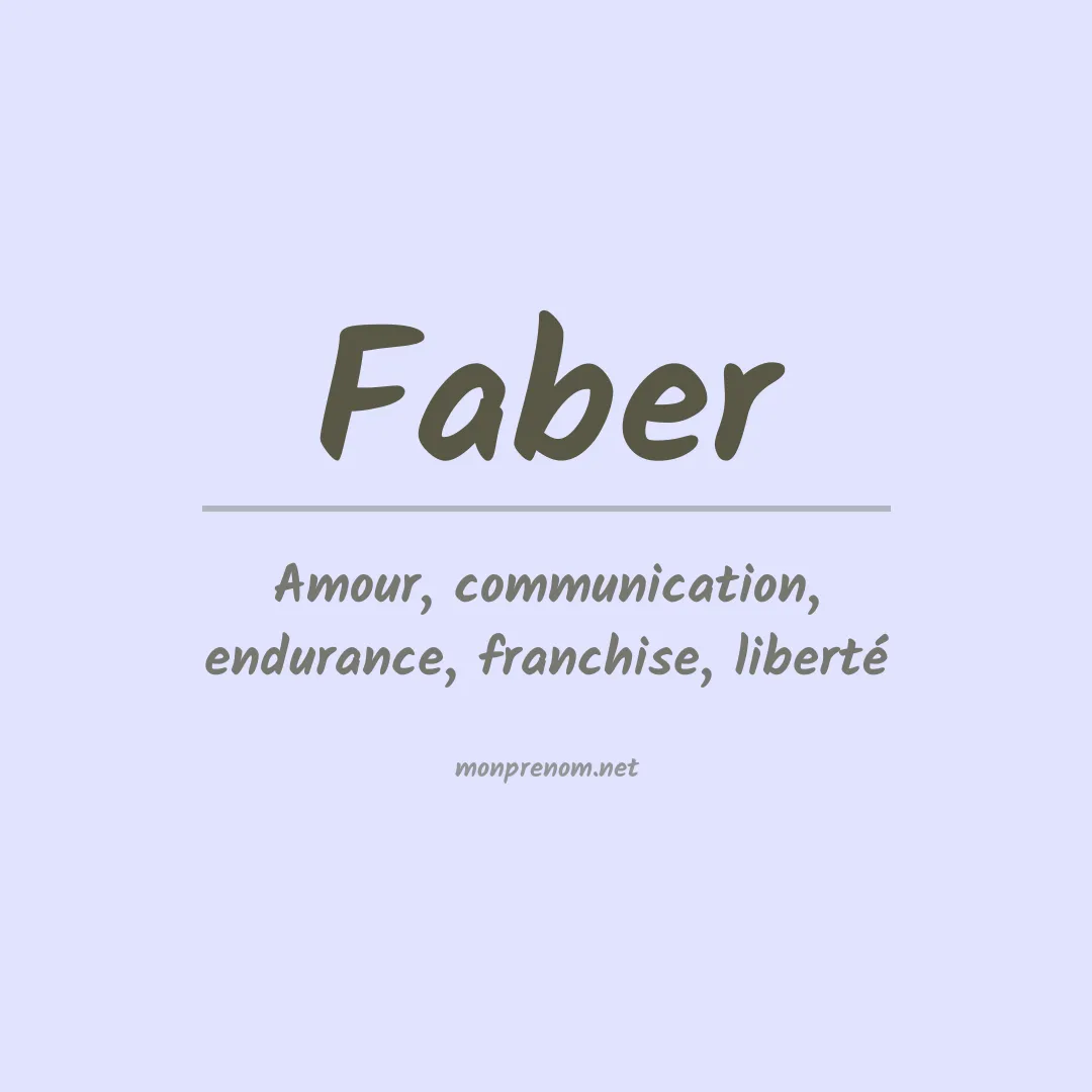Signification du Prénom Faber