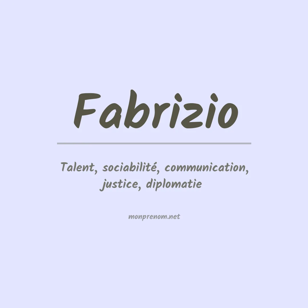Signification du Prénom Fabrizio