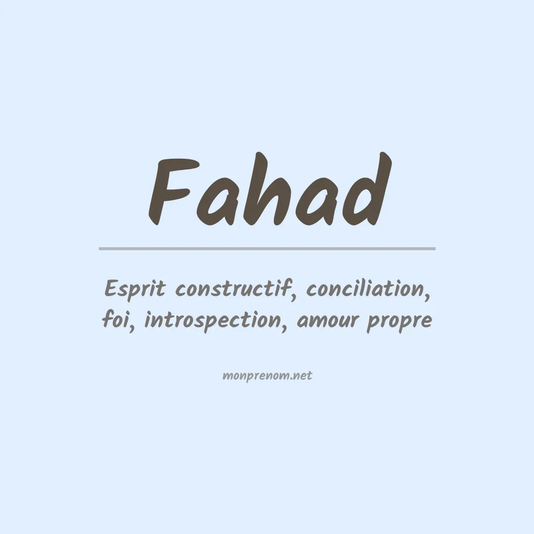 Signification du Prénom Fahad