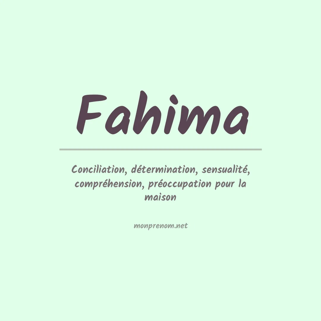 Signification du Prénom Fahima Signification du Prénom Fahima