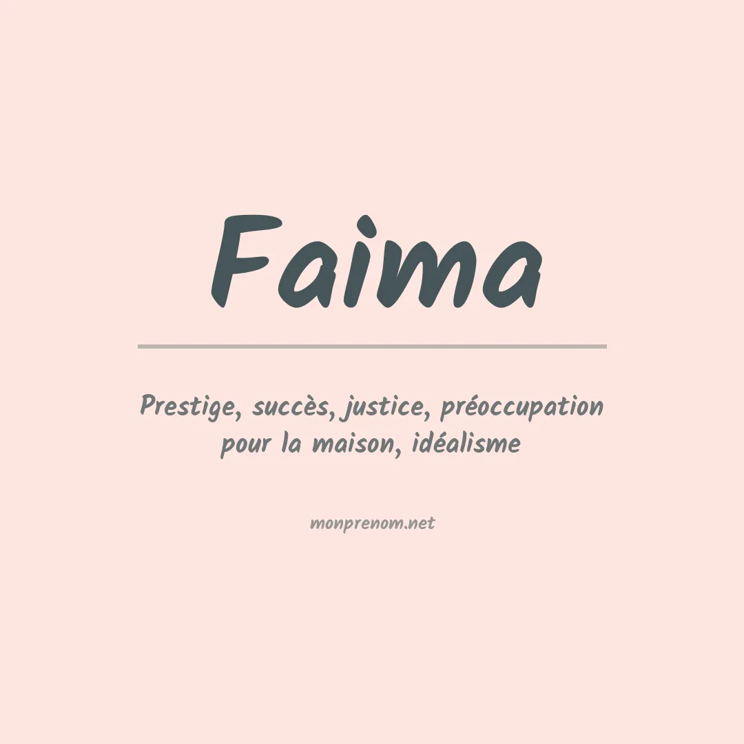 Signification du Prénom Faima Signification du Prénom Faima