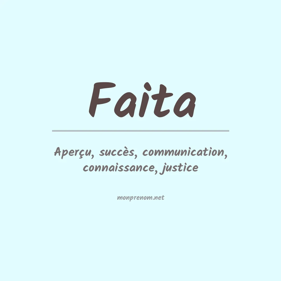 Signification du Prénom Faita Signification du Prénom Faita