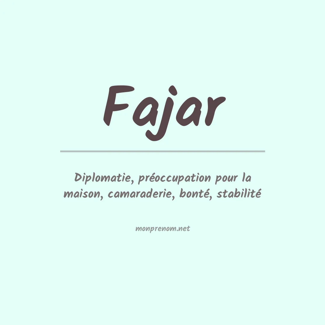 Signification du Prénom Fajar Signification du Prénom Fajar