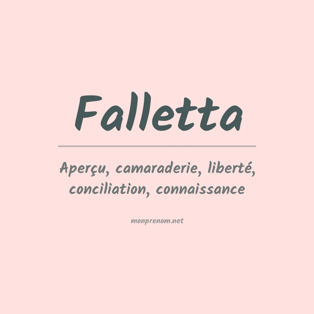 Signification du Prénom Falletta