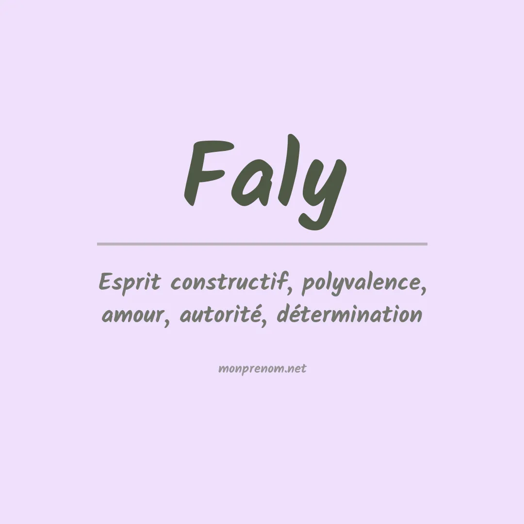 Signification du Prénom Faly