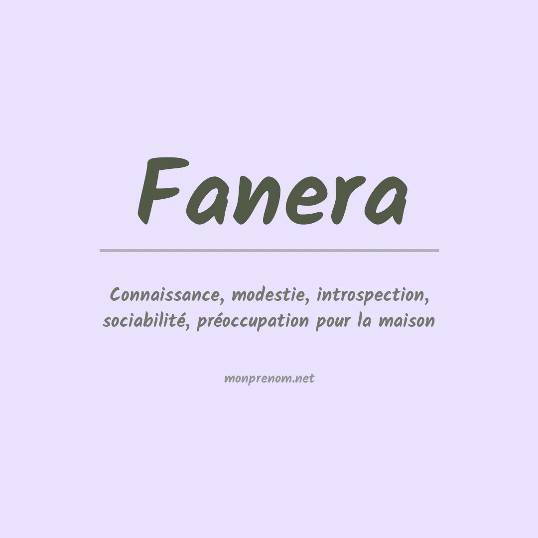 Signification du Prénom Fanera Signification du Prénom Fanera