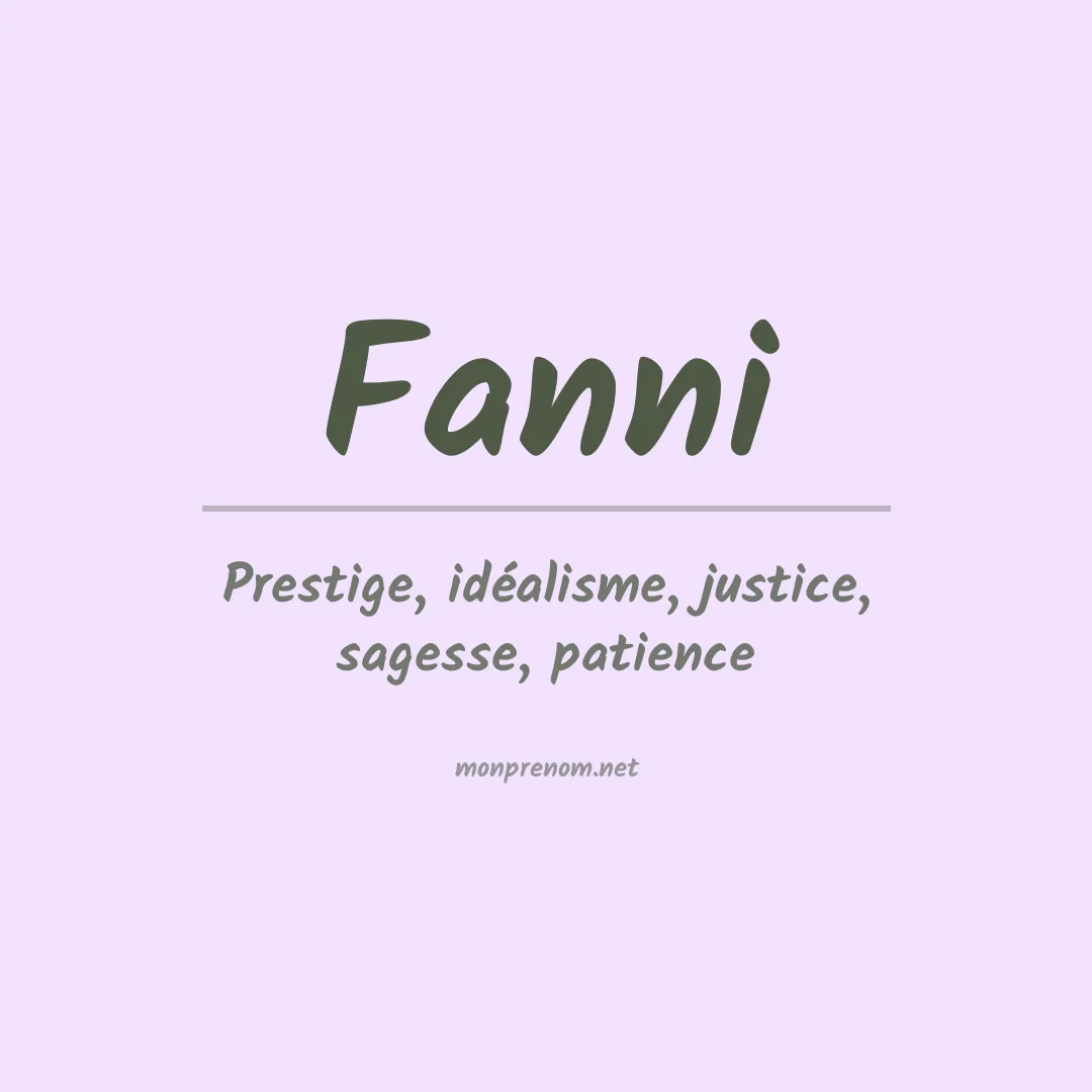 Signification du Prénom Fanni