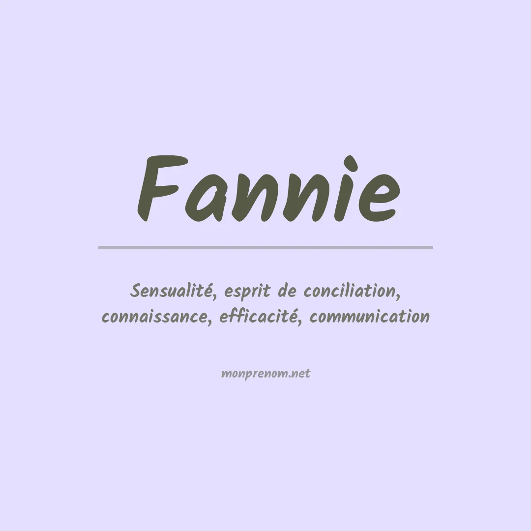 Signification du Prénom Fannie
