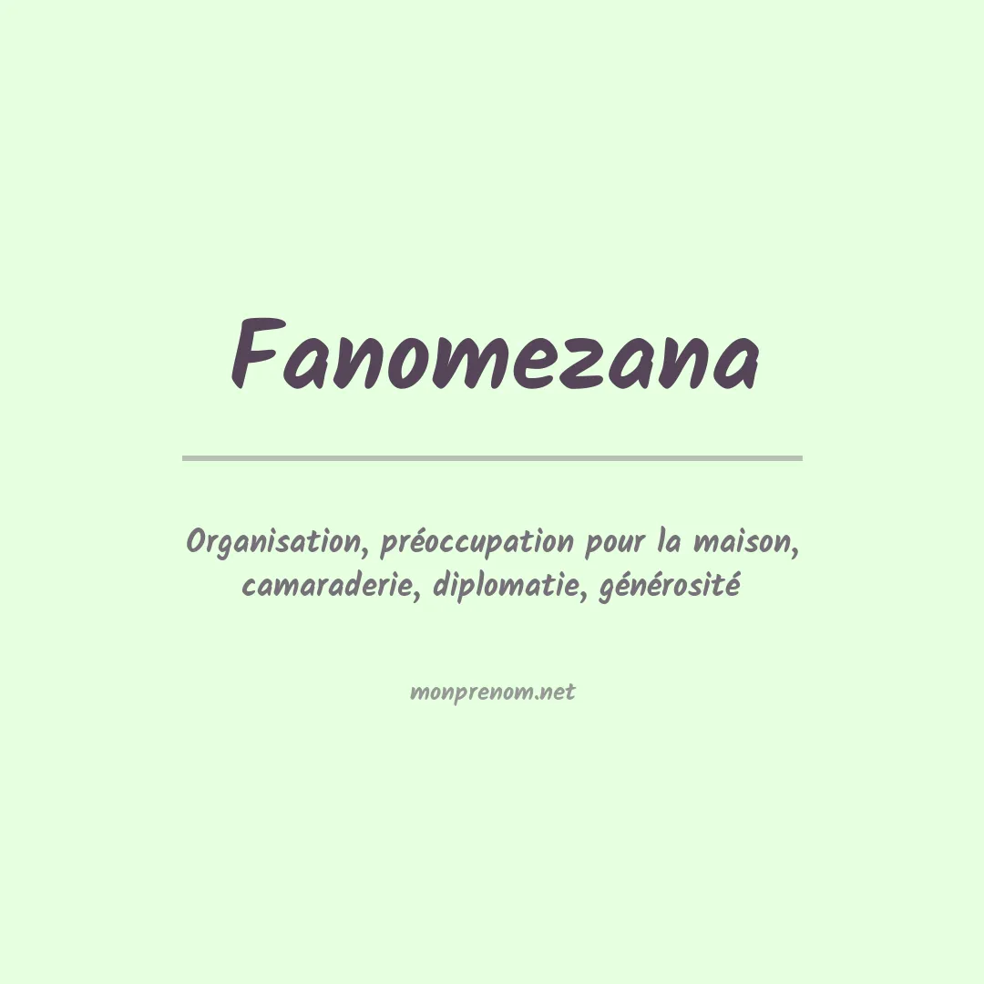 Signification du Prénom Fanomezana Signification du Prénom Fanomezana
