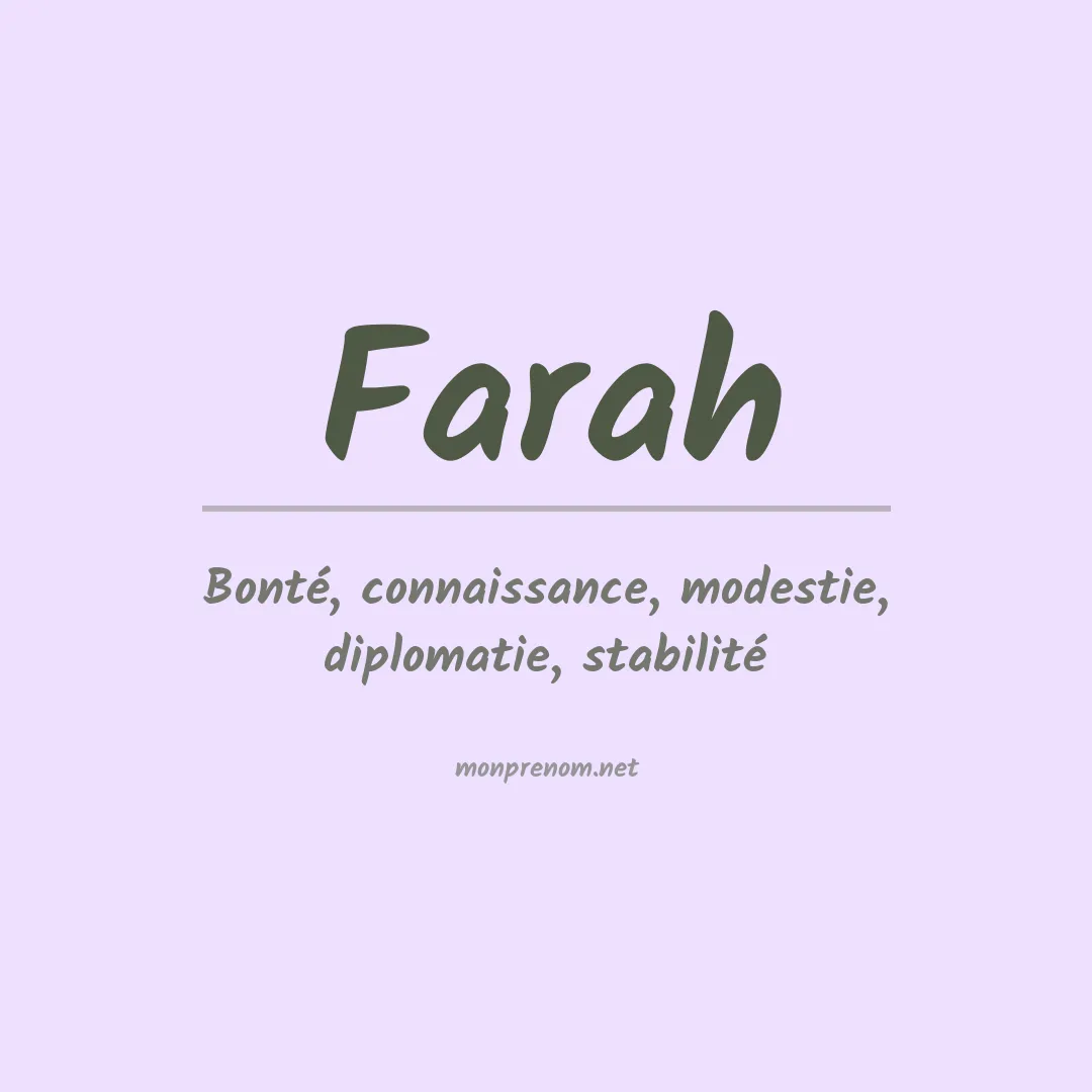 Signification du Prénom Farah