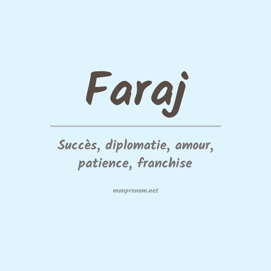 Signification du Prénom Faraj