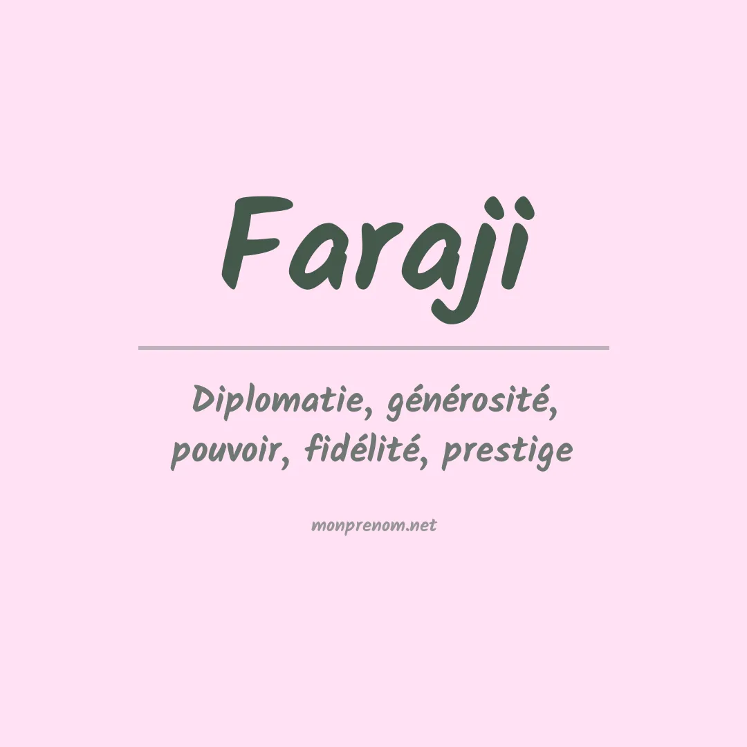 Signification du Prénom Faraji