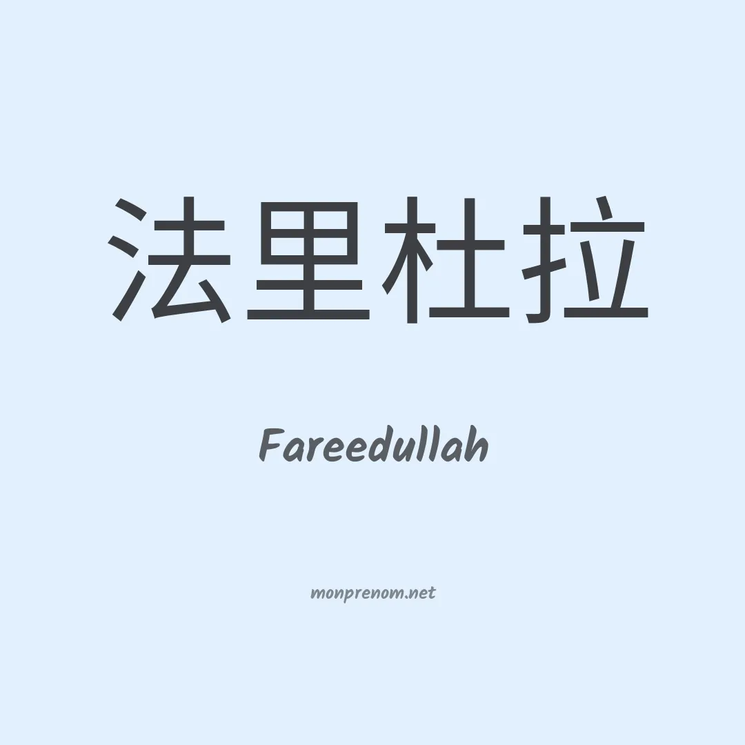 Fareedullah en chino