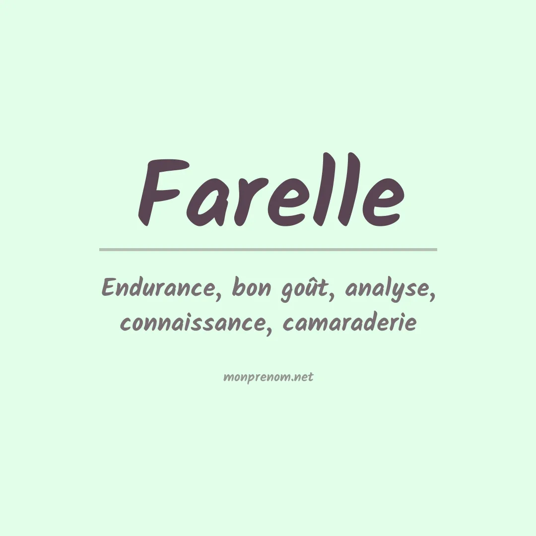 Signification du Prénom Farelle Signification du Prénom Farelle