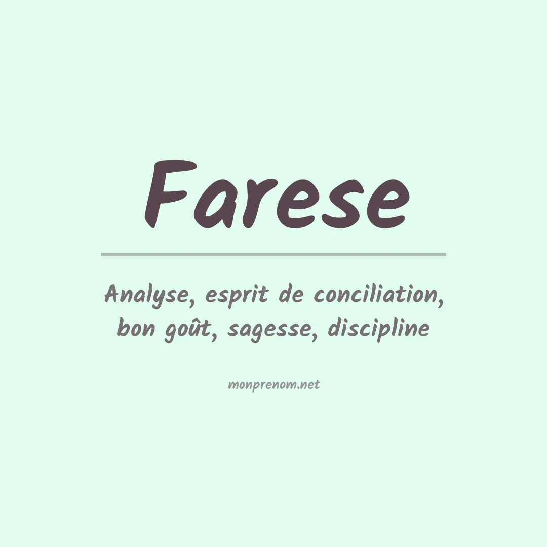 Signification du Prénom Farese