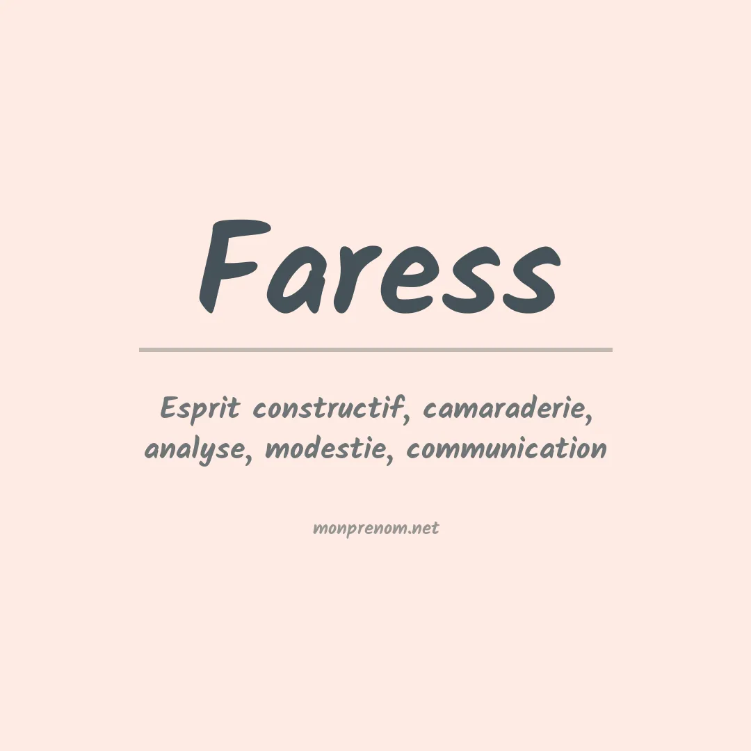 Signification du Prénom Faress Signification du Prénom Faress