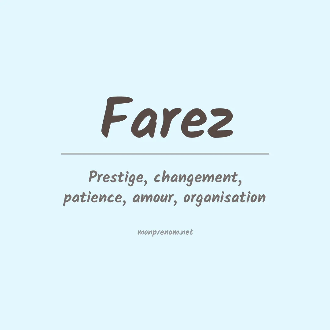 Signification du Prénom Farez Signification du Prénom Farez