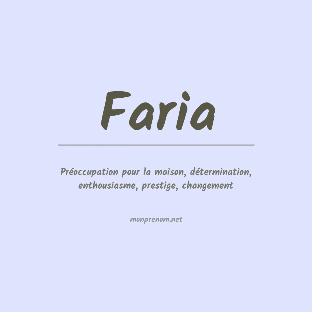 Signification du Prénom Faria