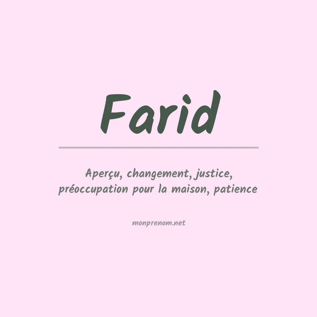 Signification du Prénom Farid