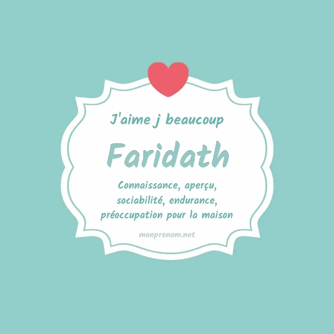 j'aime beaucoup Faridath