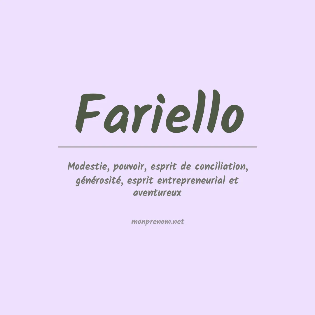 Signification du Prénom Fariello