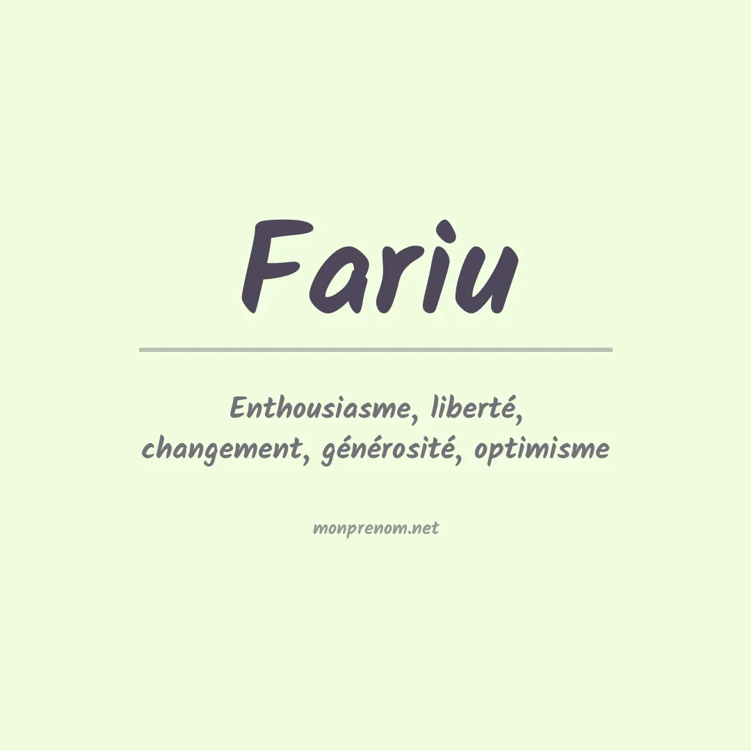 Signification du Prénom Fariu Signification du Prénom Fariu