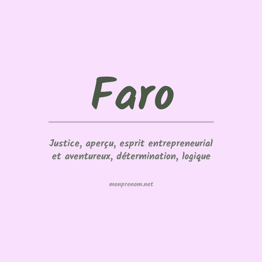 Signification du Prénom Faro