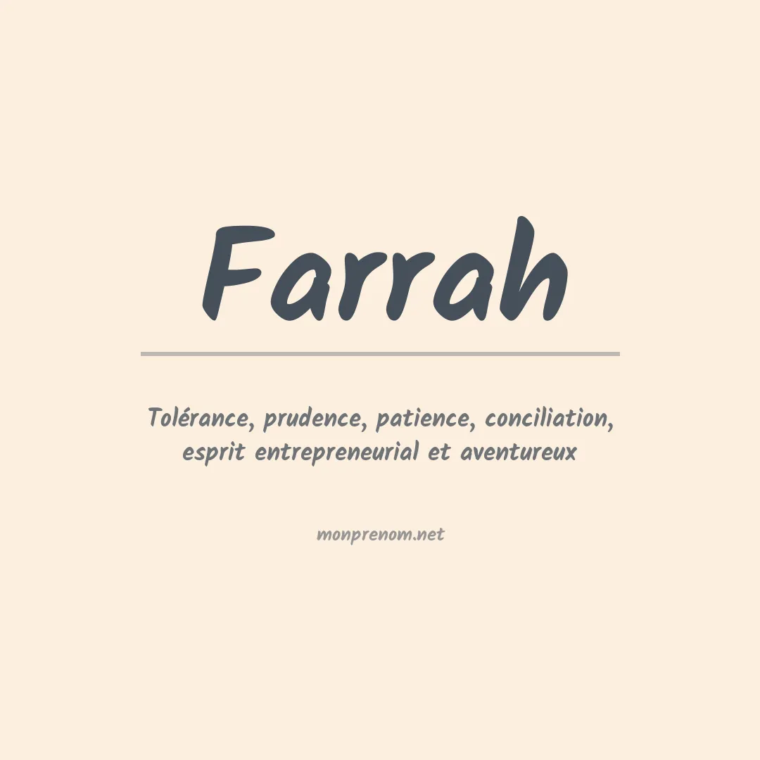 Signification du Prénom Farrah
