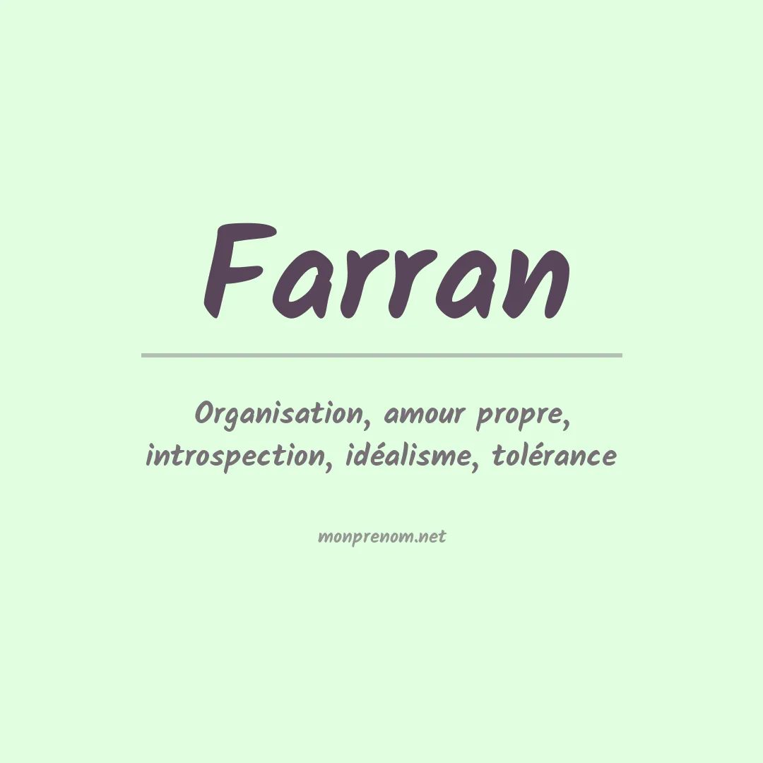 Signification du Prénom Farran