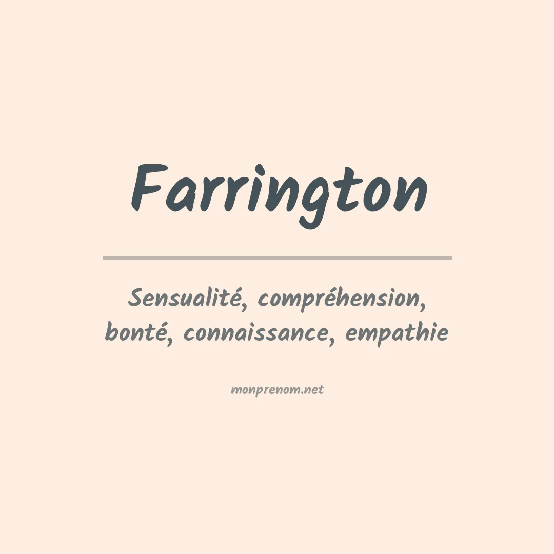 Signification du Prénom Farrington