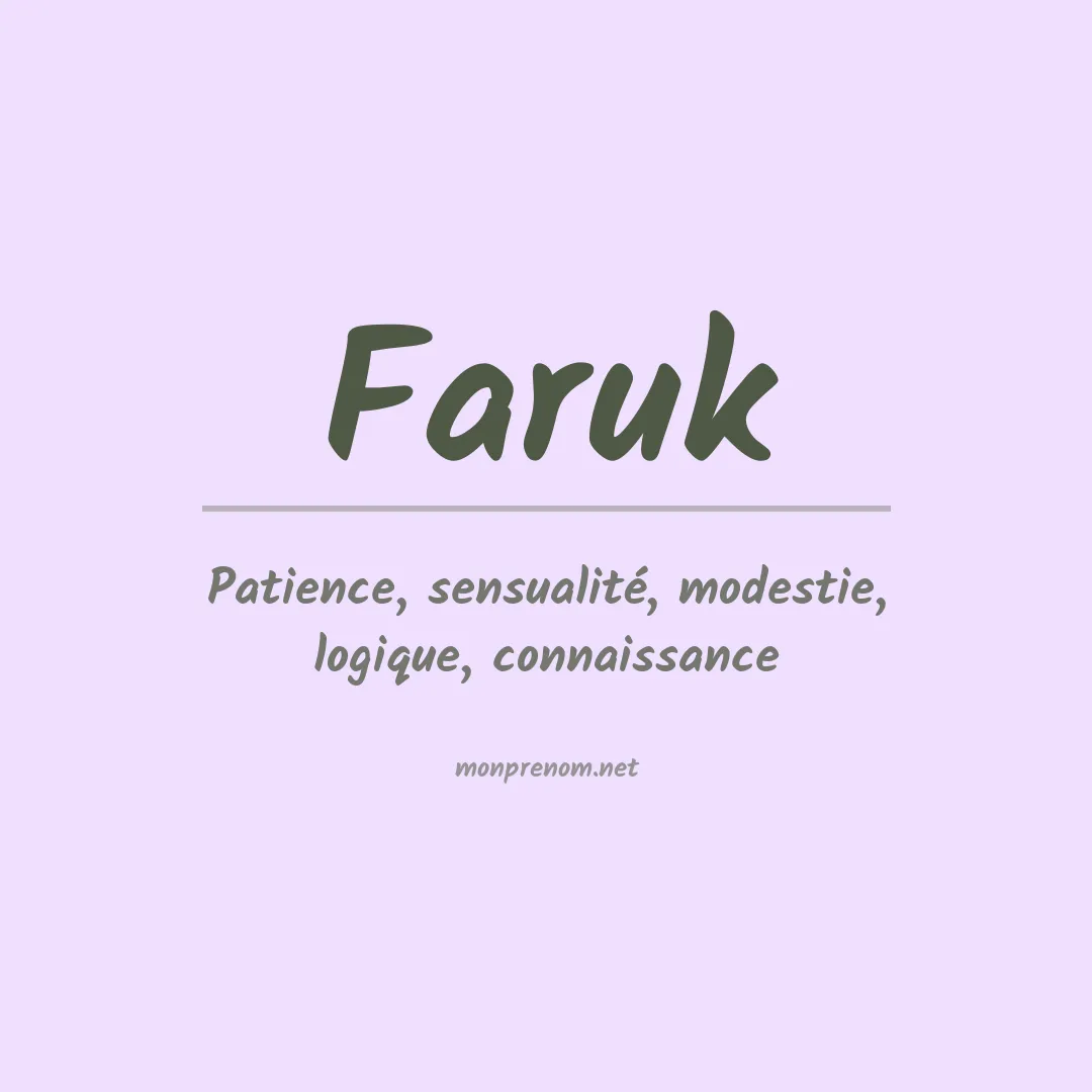 Signification du Prénom Faruk